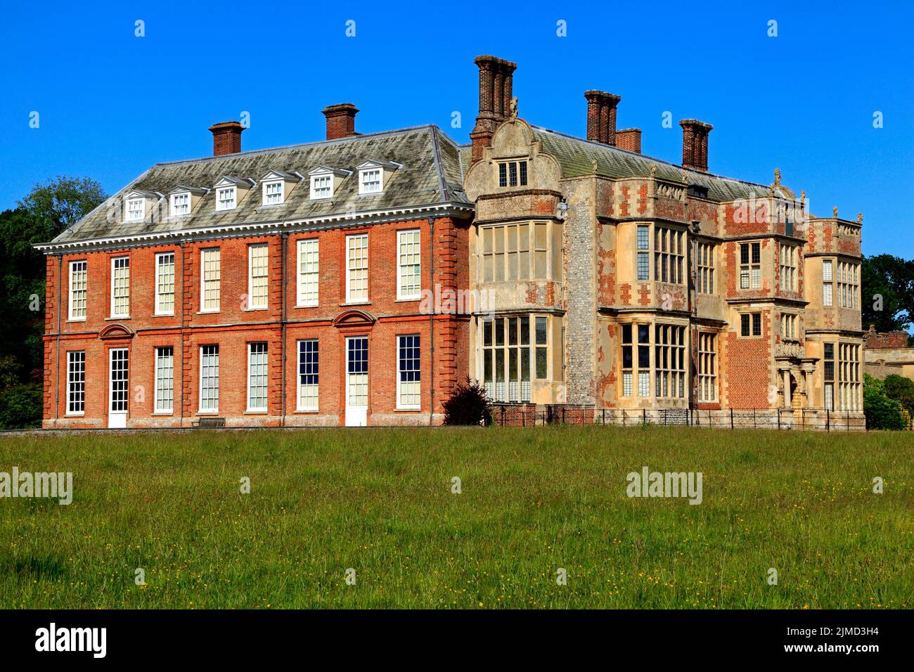 Felbrigg Hall, siglo 17th, mansión jacobea, Felbrigg, Norfolk Foto de stock