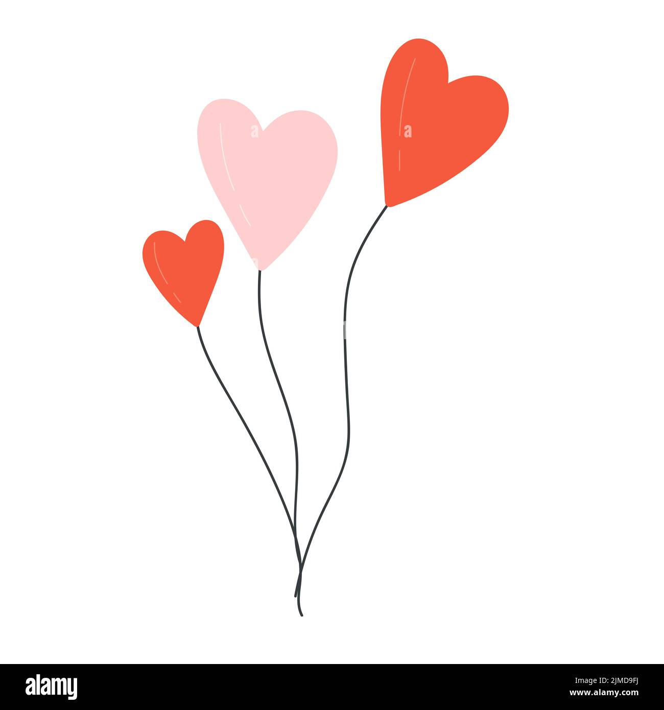 Amor celebrando globos. Corazones regalo romántico, día de san valentín ilustración vector Ilustración del Vector