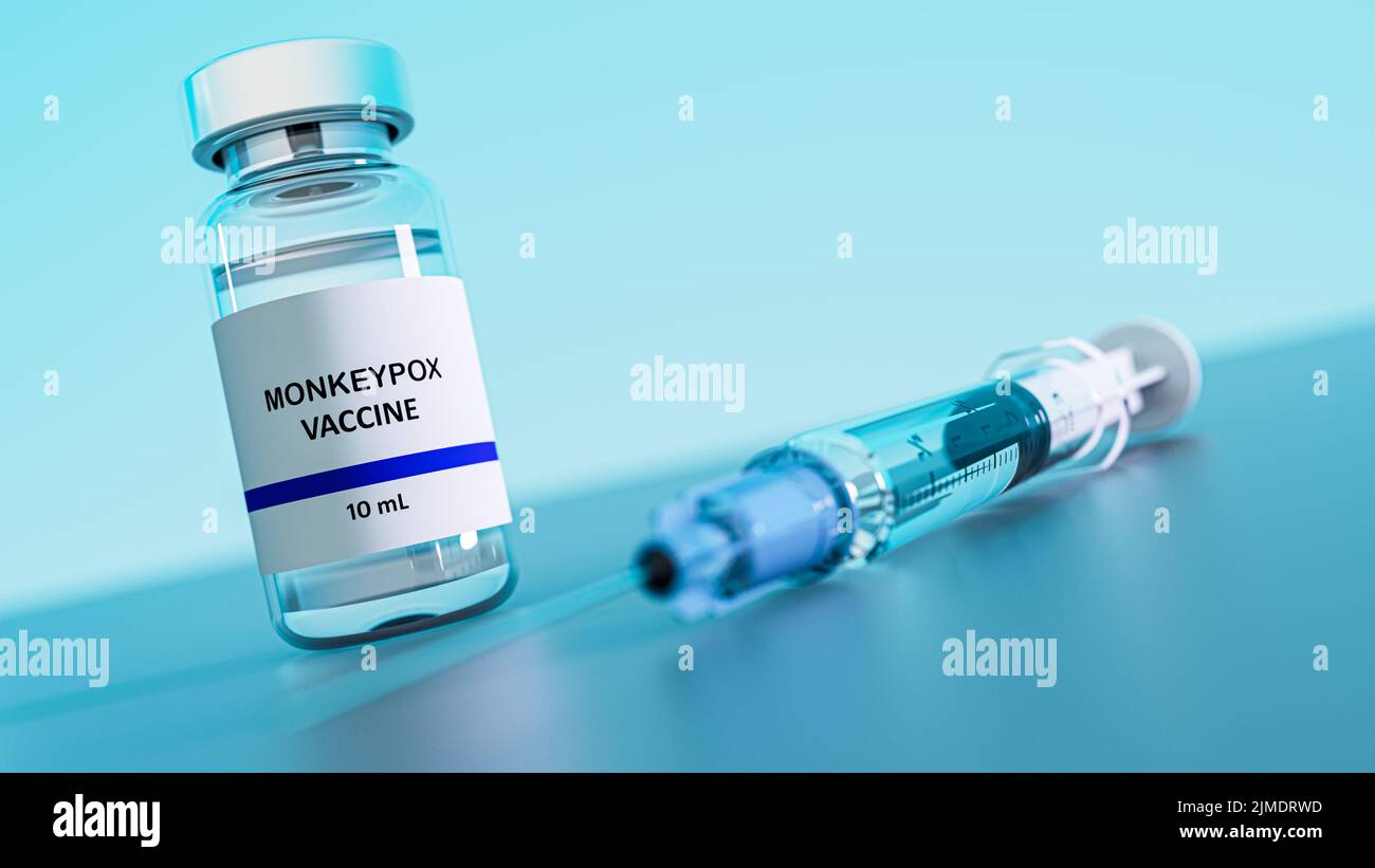 Vacuna contra la viruela del simio, ilustración Foto de stock