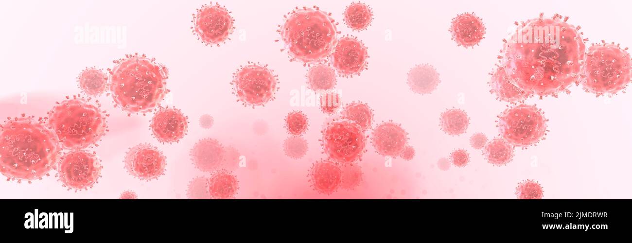 Partículas de coronavirus, ilustración Foto de stock