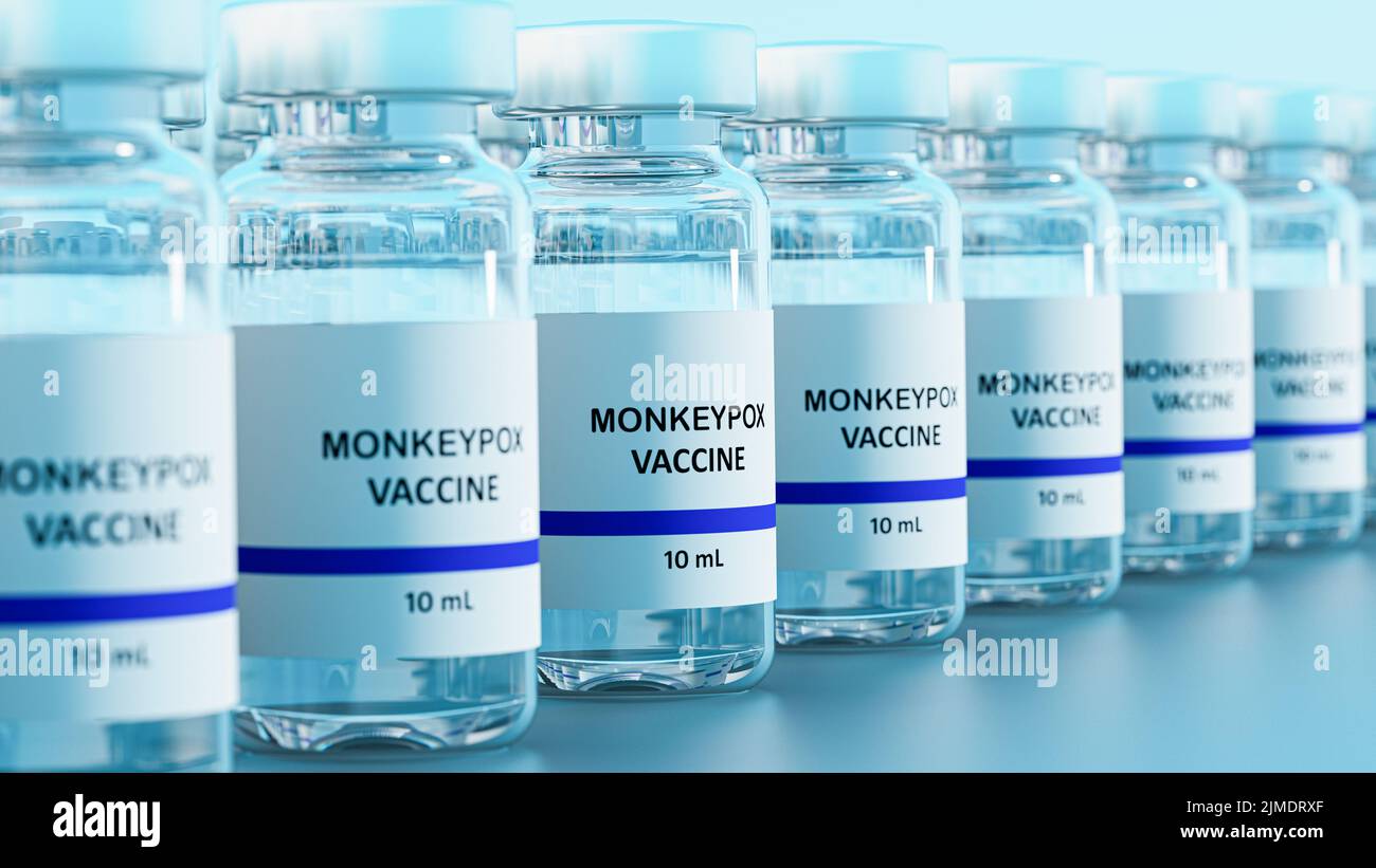 Vacuna contra la viruela del simio, ilustración Foto de stock