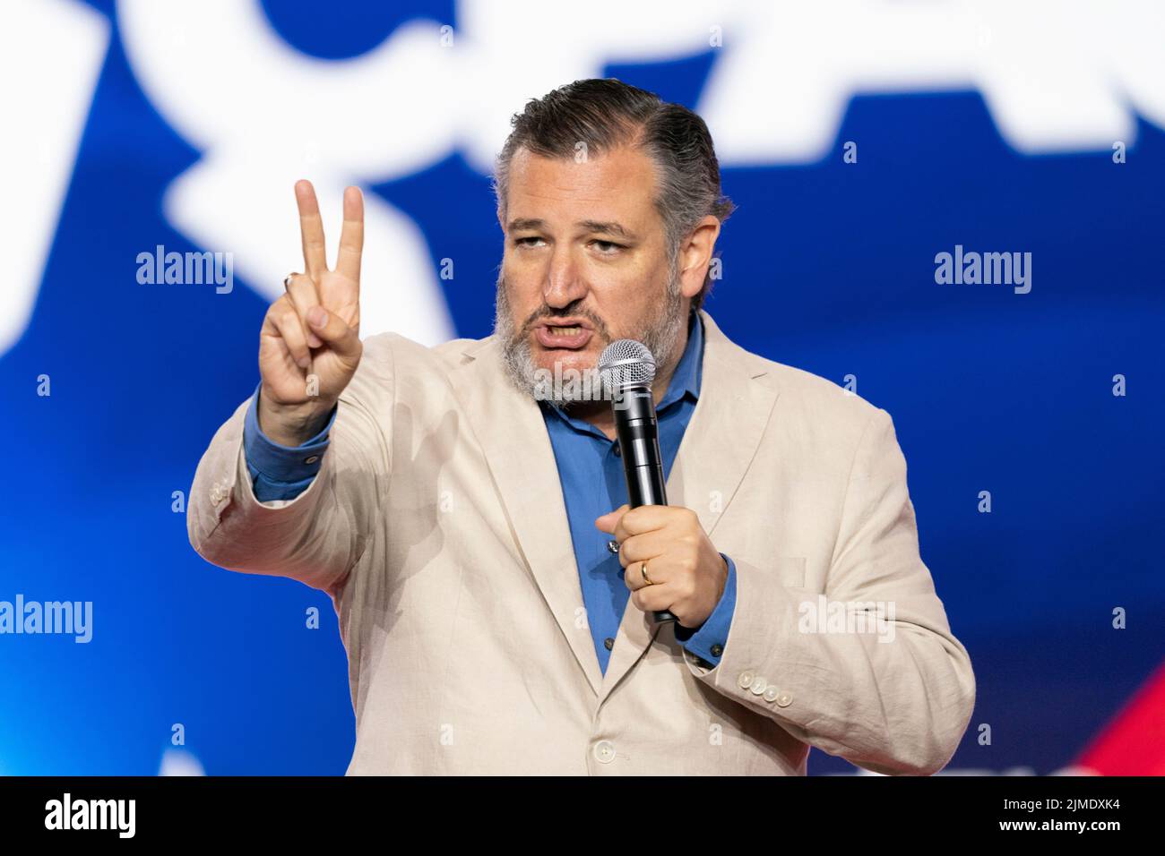 Dallas, TX 5 de agosto de 2022 El Senador Ted Cruz habla durante la