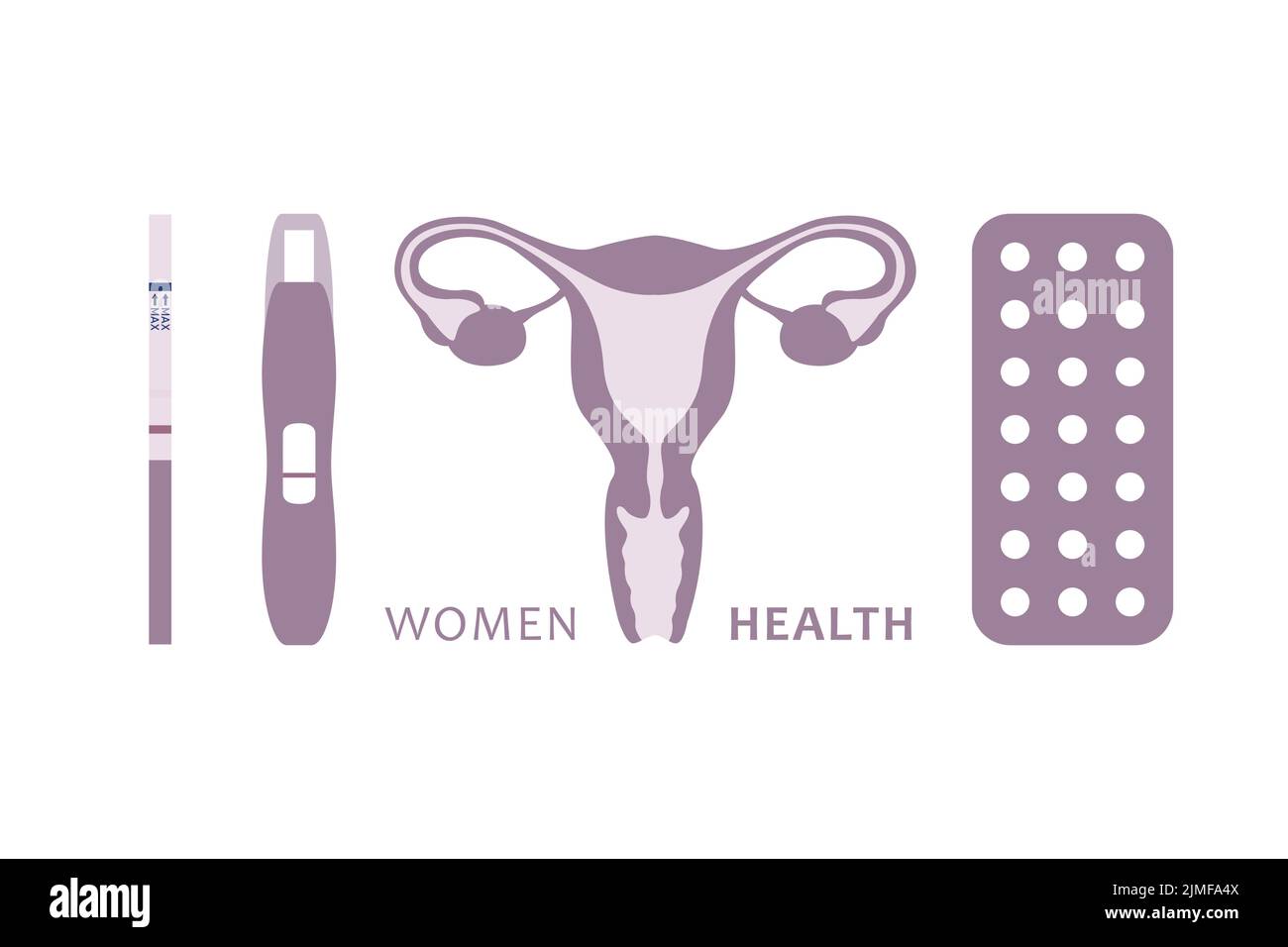 salud de la mujer sistema reproductivo femenino info gráfico Ilustración del Vector