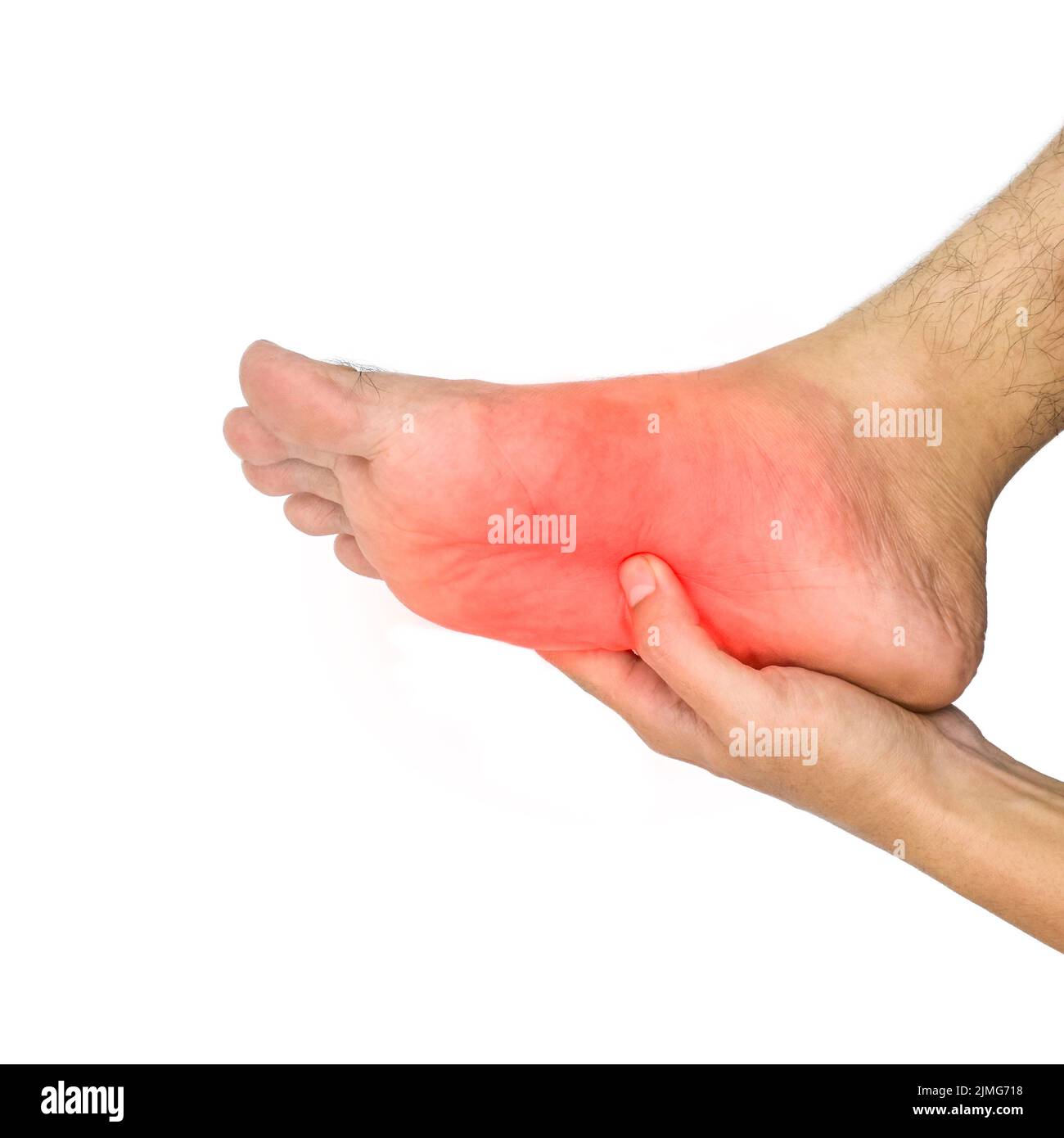 Sensación de hormigueo y ardor en el pie de un joven asiático con