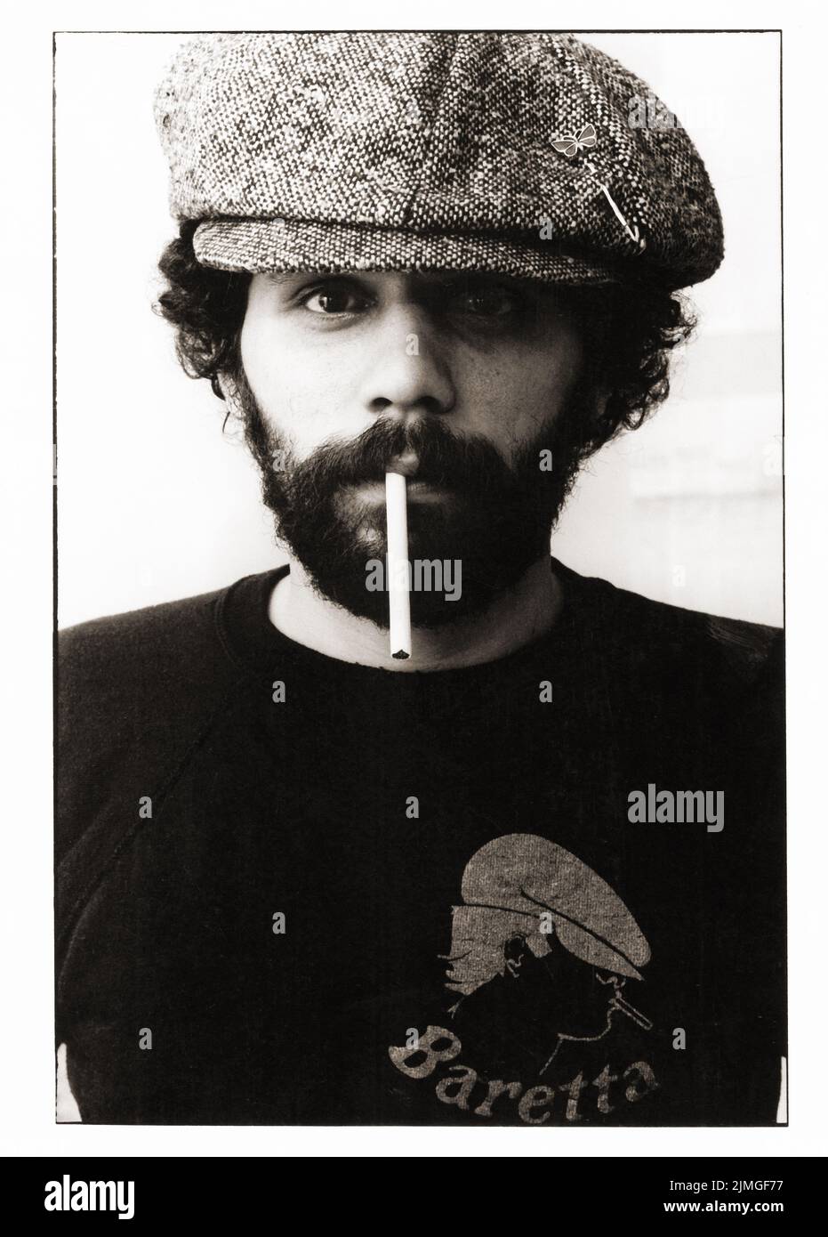 Posada foto del difunto Miguel Piniero, dramaturgo, actor, poeta y activista. En el alto Manhattan, alrededor de 1979. Foto de stock