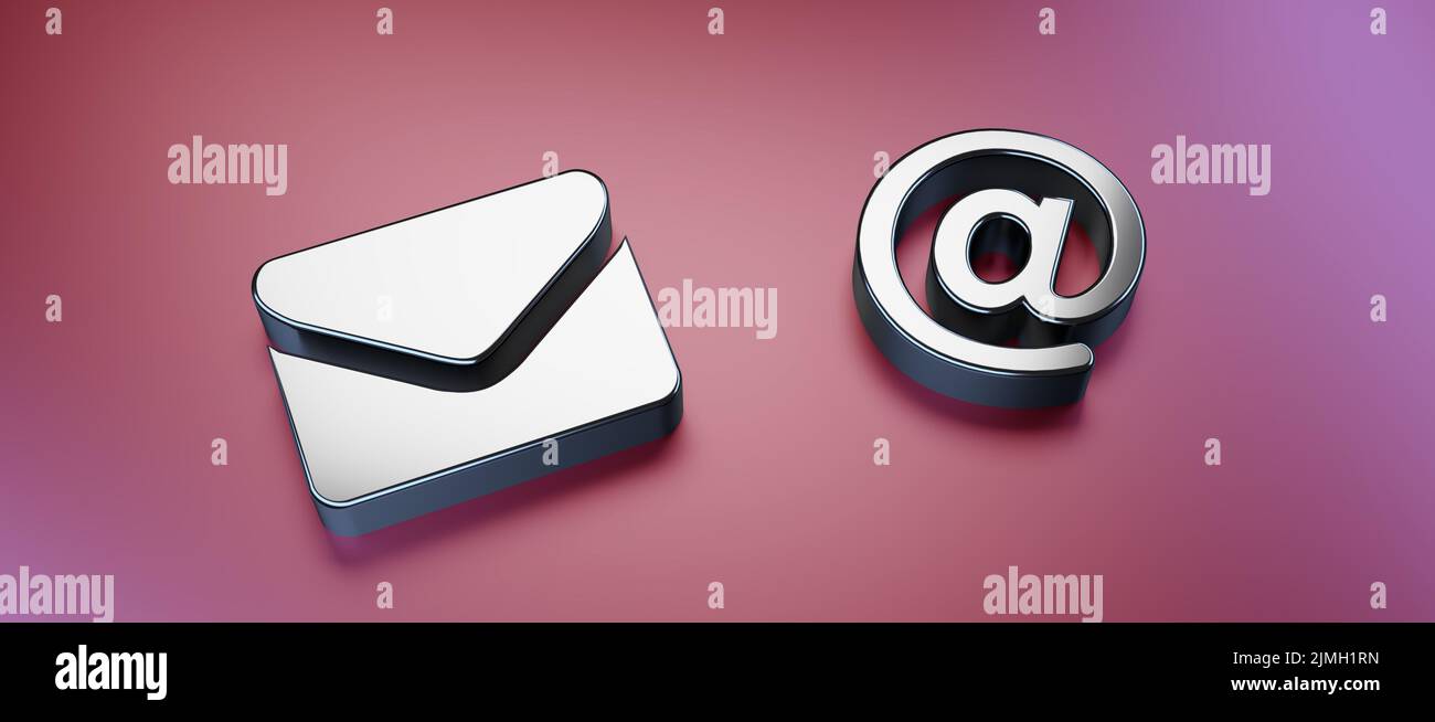 Símbolo de icono de contacto como parte de la comunicación - Ilustración 3D Foto de stock