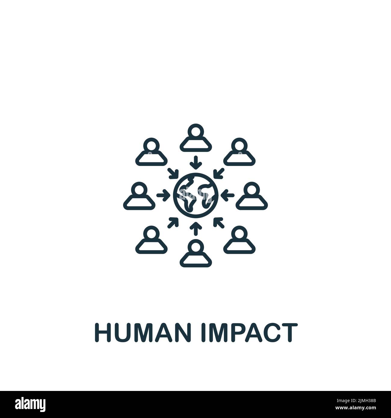 Icono De Impacto Humano Icono Sencillo Monocromo Para Plantillas Diseño Web E Infografías 2306