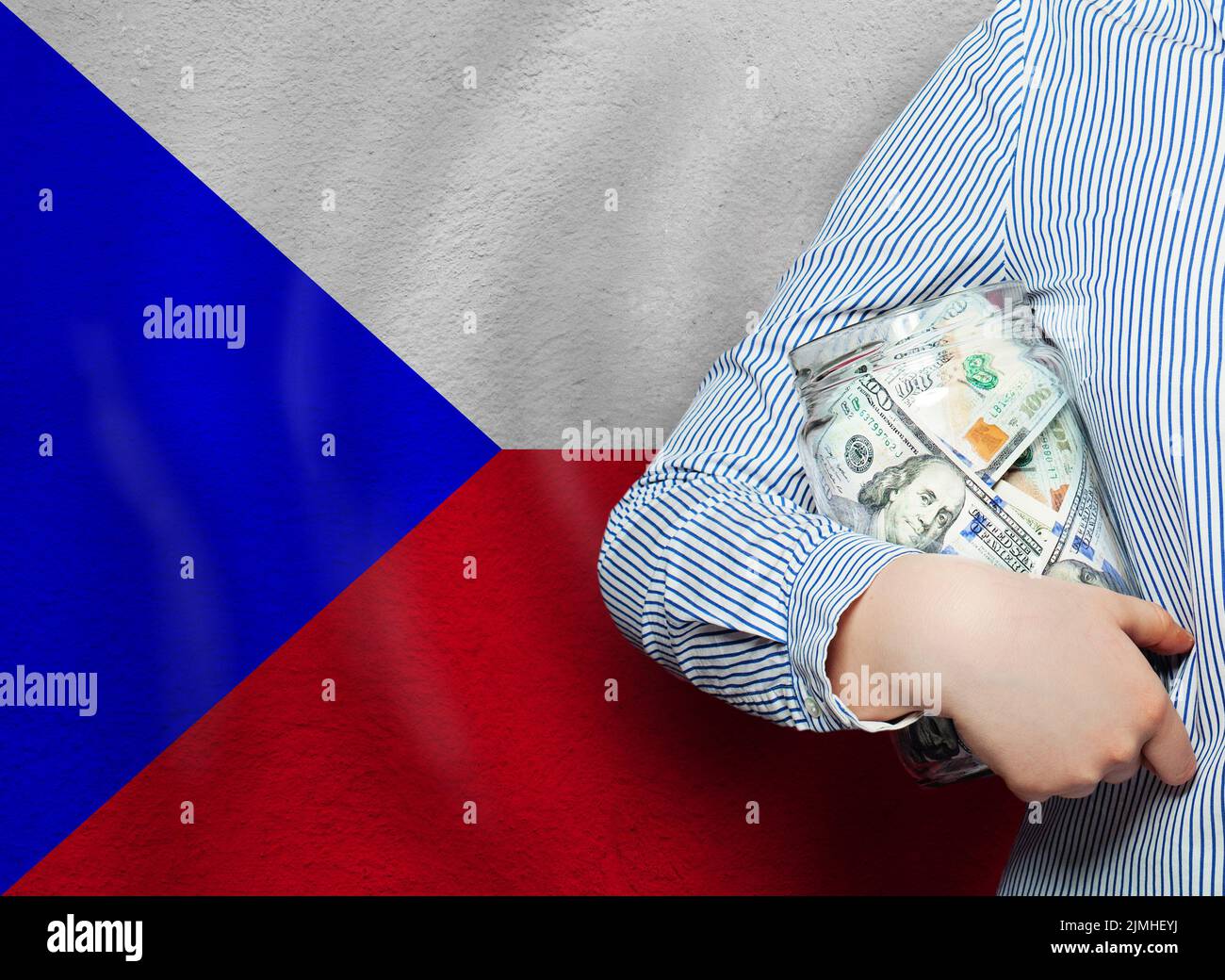 Finanzas, negocios y cambio de divisas en República Checa Concepto Foto de stock