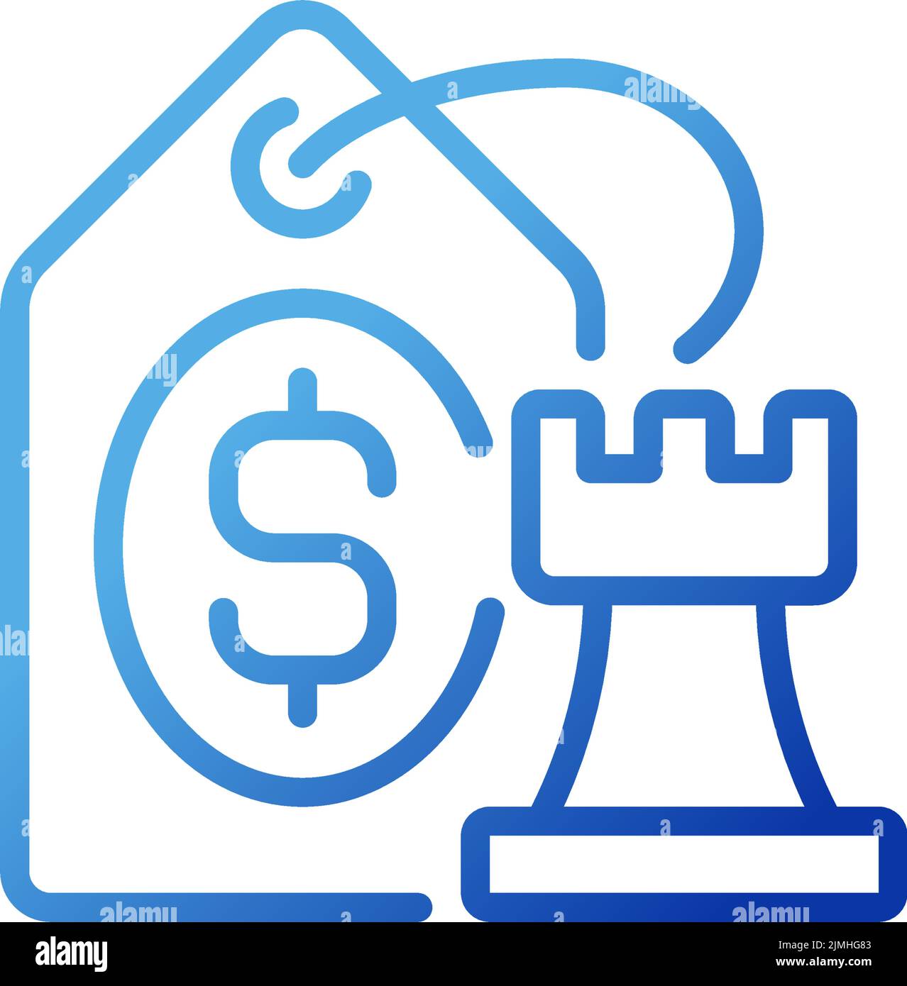 Estrategia de precios icono de vector lineal de gradiente perfecto de