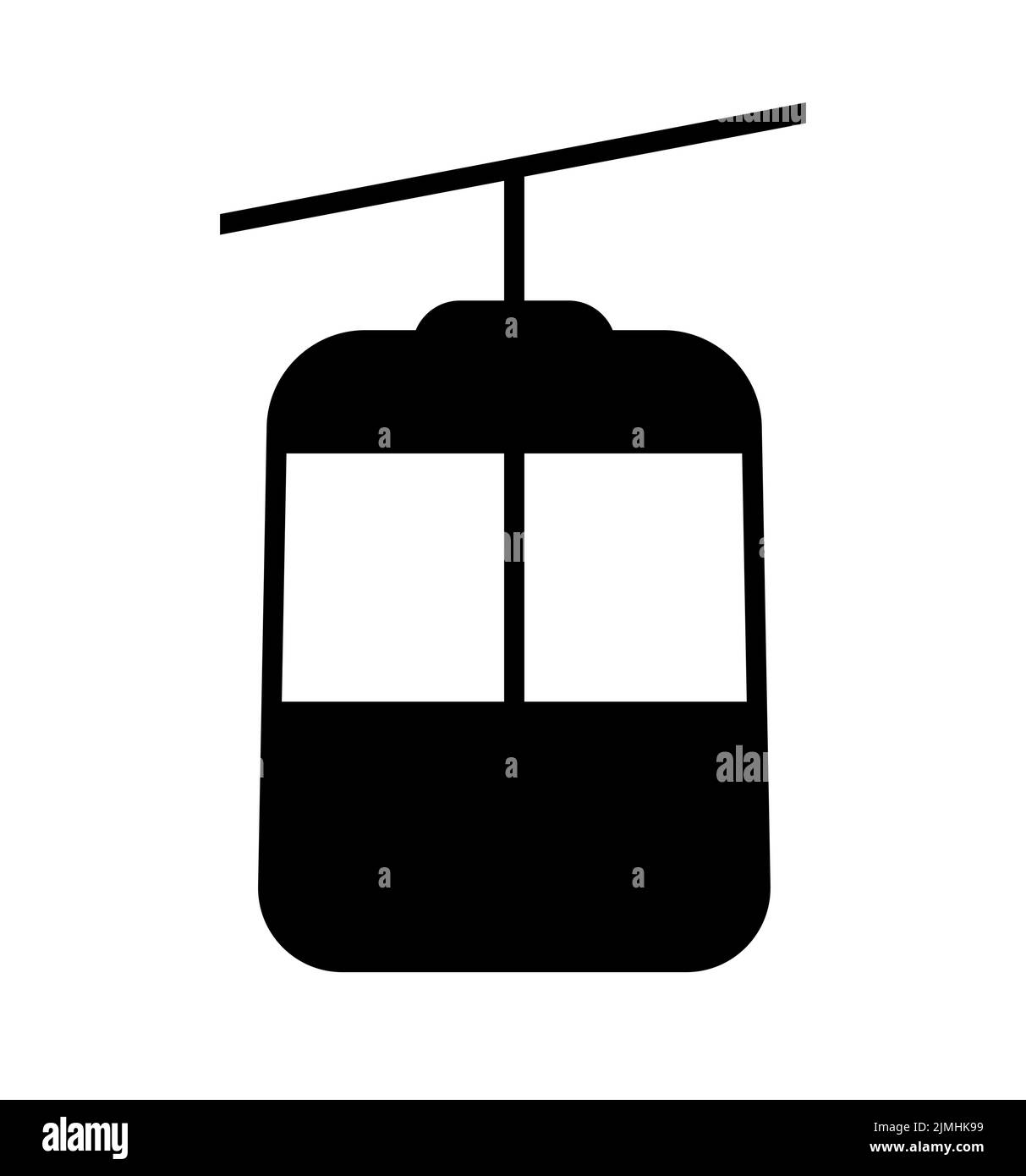 Símbolo del icono de vector de elevación de montaña del teleférico Ilustración del Vector