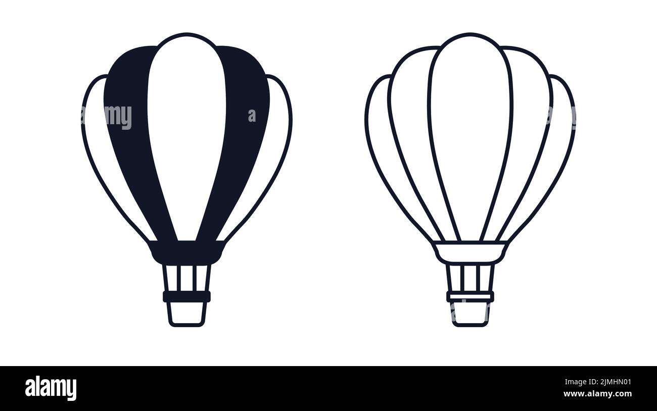 Icono de vector de globos de aire caliente Ilustración del Vector