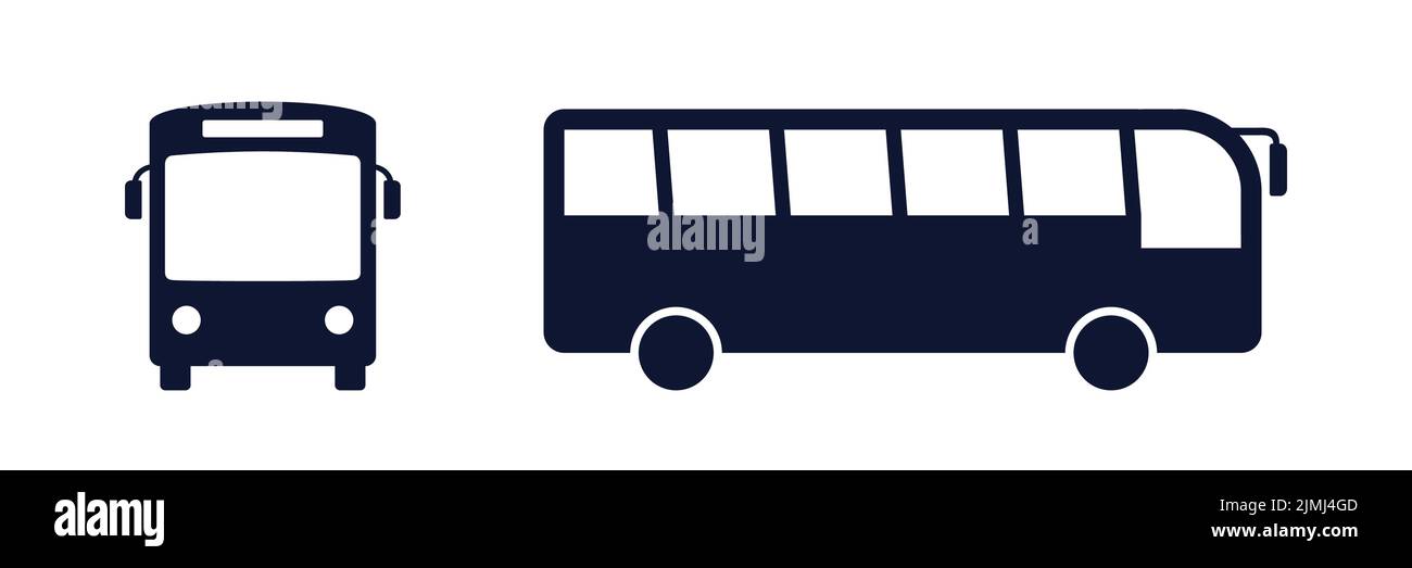 Símbolo de autobús y autobús o de parada de autobús icono de ilustración de vector Ilustración del Vector