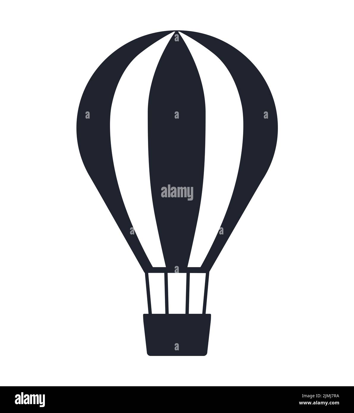 Icono de vuelo en globo aerostático Ilustración del Vector
