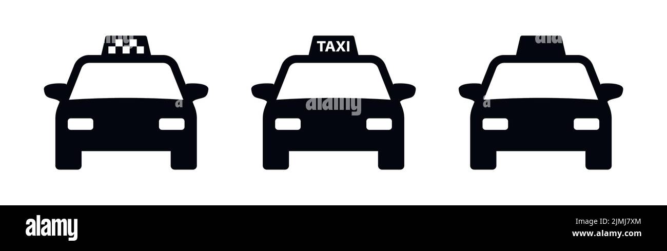 Taxi taxi coche taxicab vector icono Ilustración del Vector