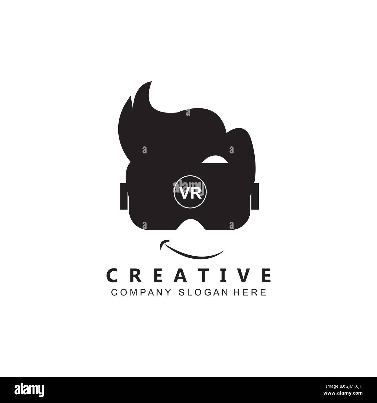 logotipo de realidad virtual humana símbolo vectorial icono Ilustración del Vector
