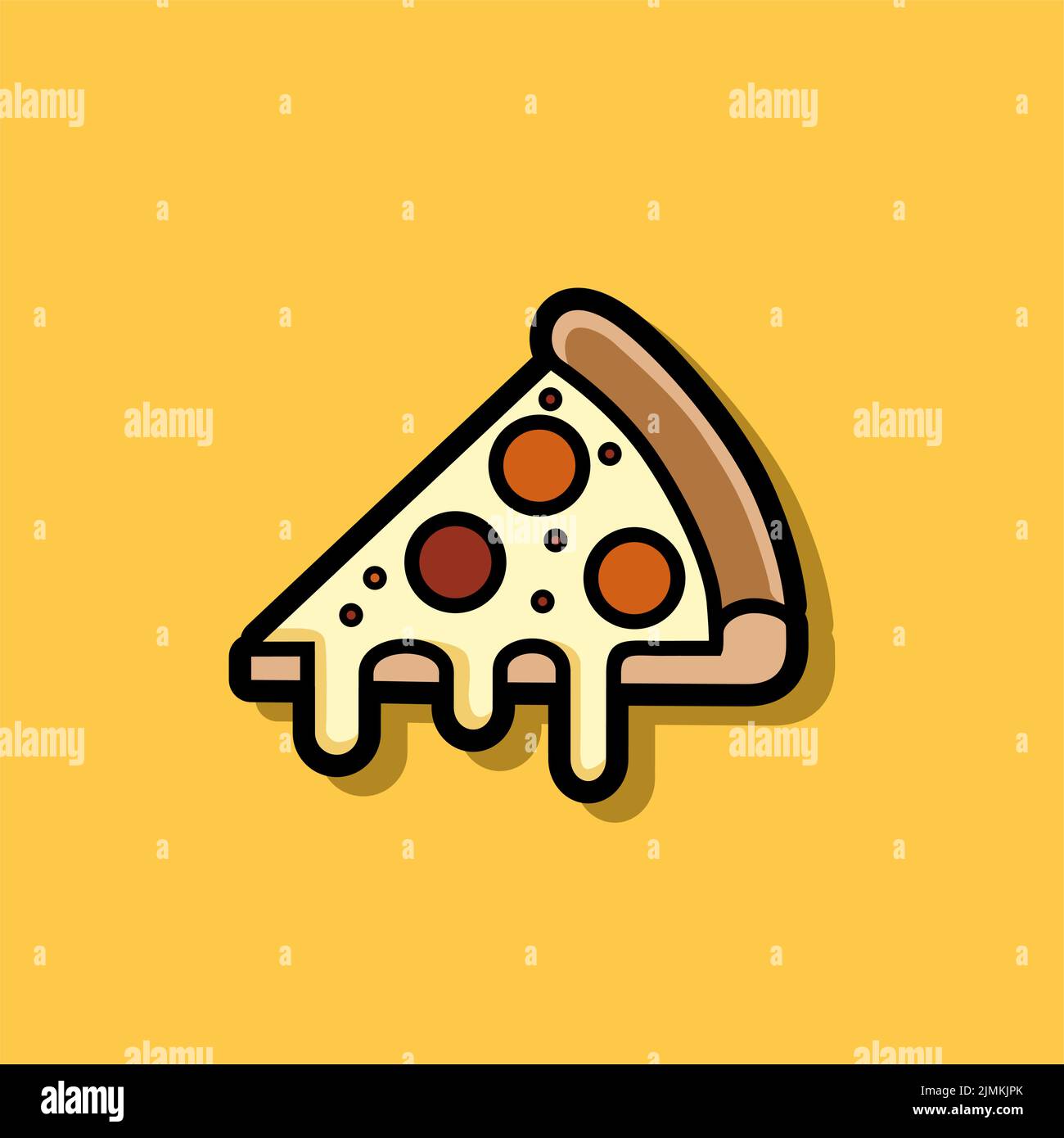 Ilustración de pizza Slice para el menú italiano de pizza o Pizzeria Company Ilustración del Vector