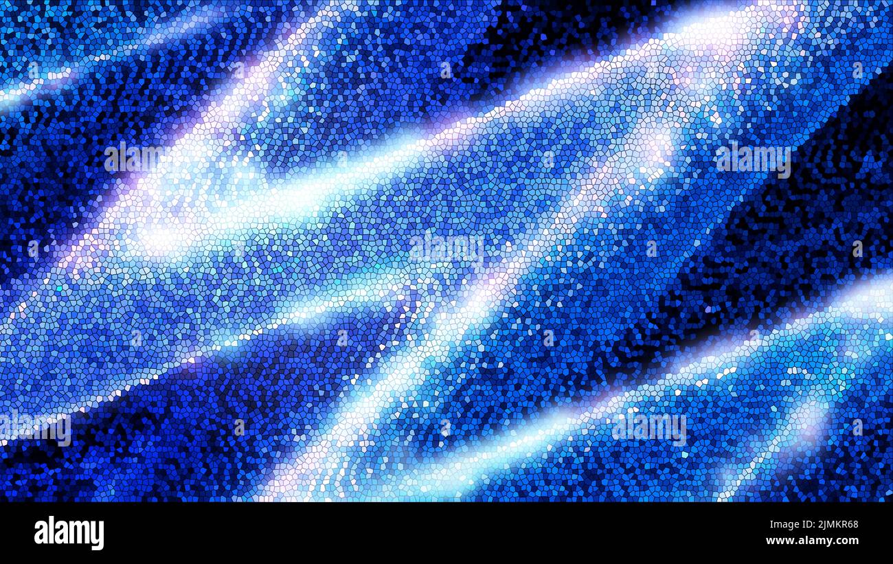 Ondas brillantes azules, fondo abstracto generado por ordenador, representación 3D Foto de stock