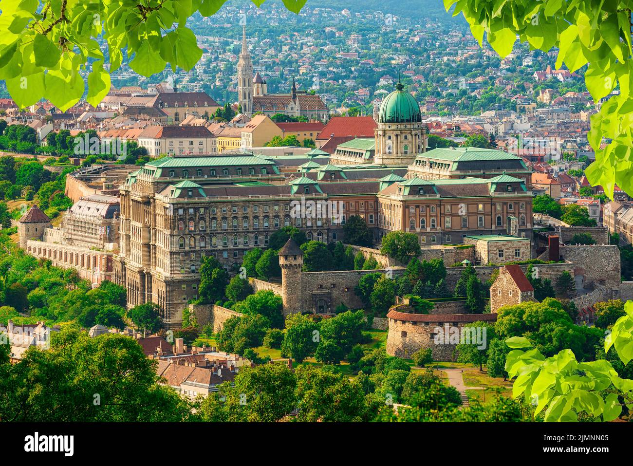 Castle Hill y el Palacio Real, Budapest, Hungría Foto de stock