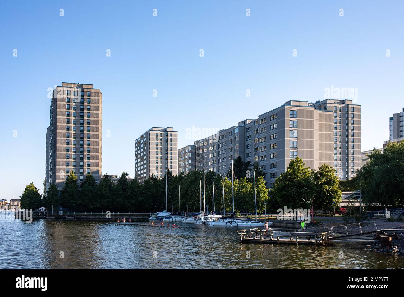 Distrito residencial de Merihaka en Helsinki, Finlandia Foto de stock