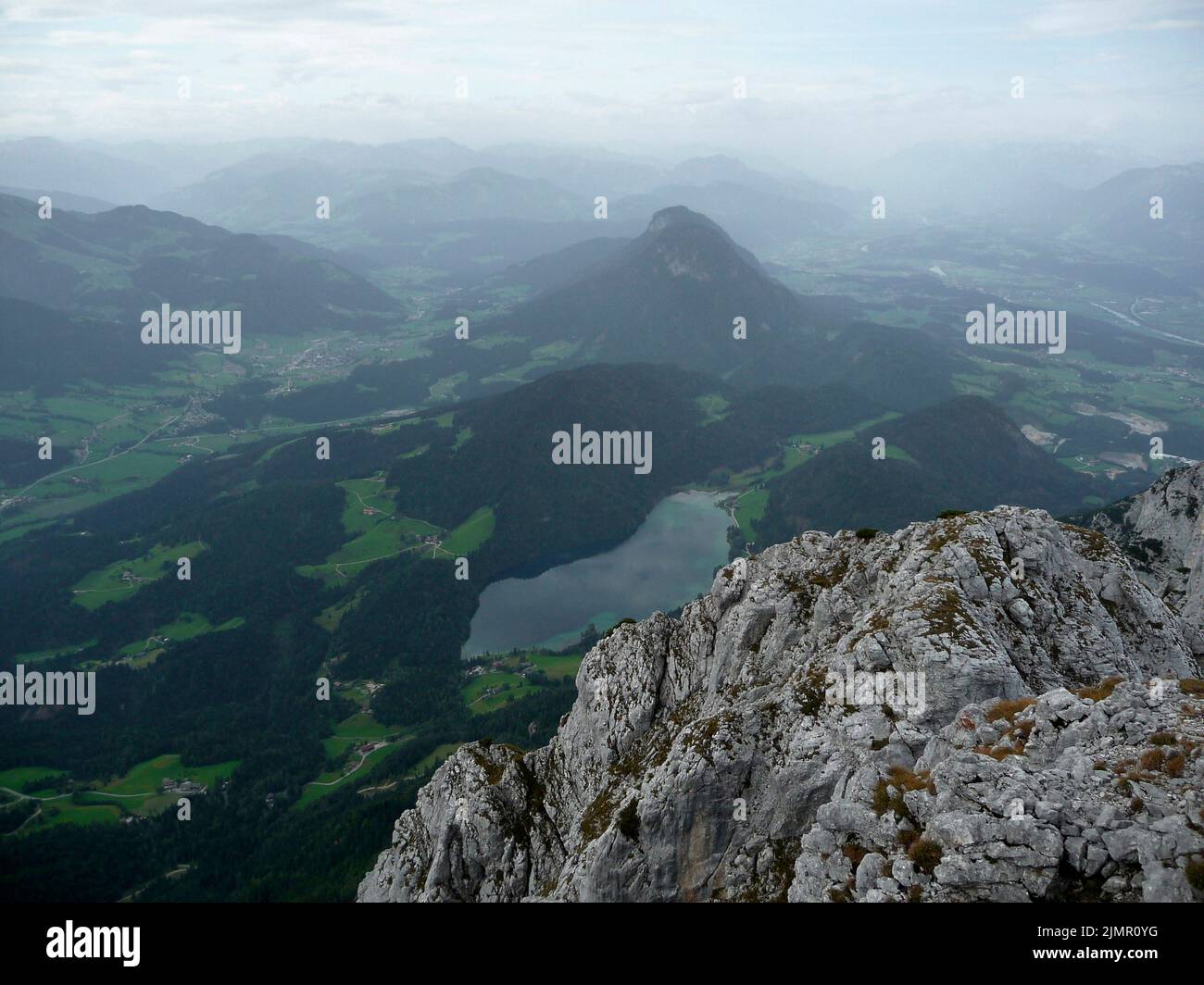 Widauersteig via ferrata, montaña Scheffauer, Tirol, Austria Foto de stock