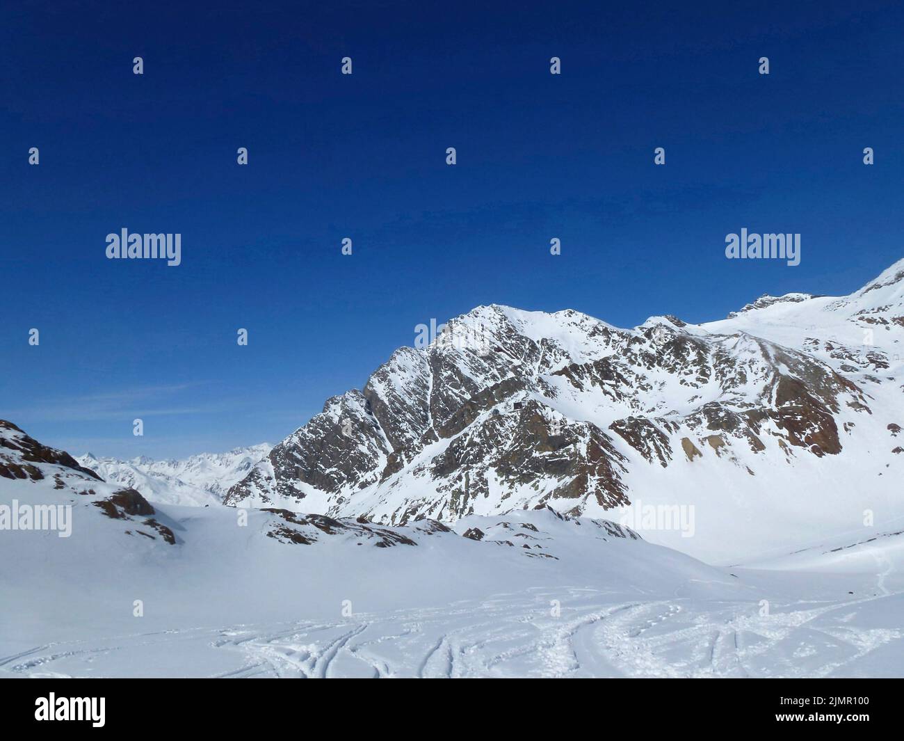 Wilder Pfaff montaña, excursión de esquí, Tirol, Austria Foto de stock