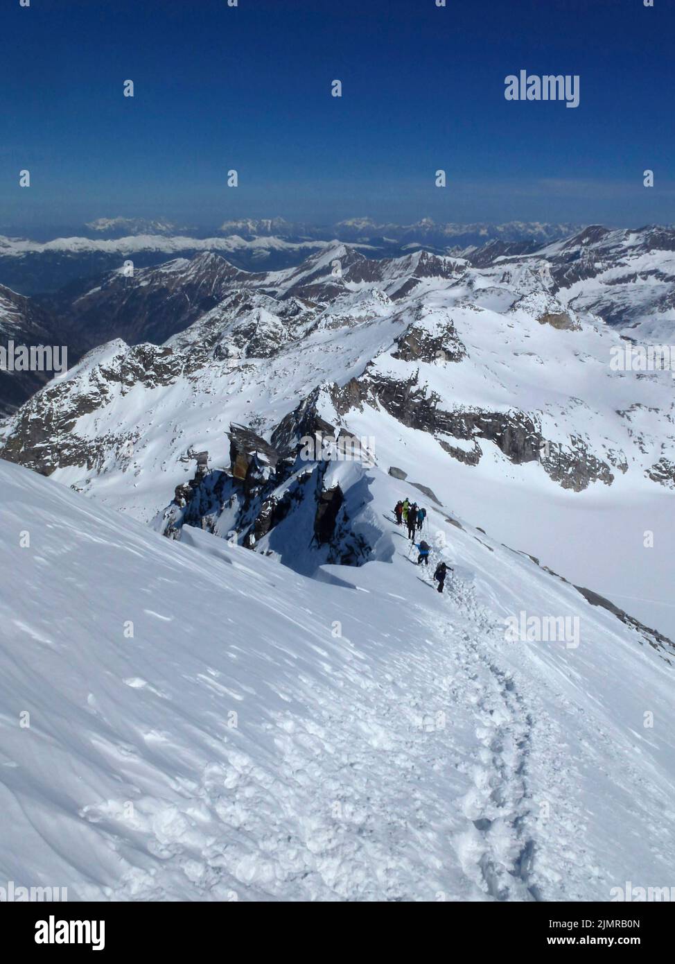 Montaña Stubacher Sonnblick, excursión de esquí alpino, Tirol, Austria Foto de stock