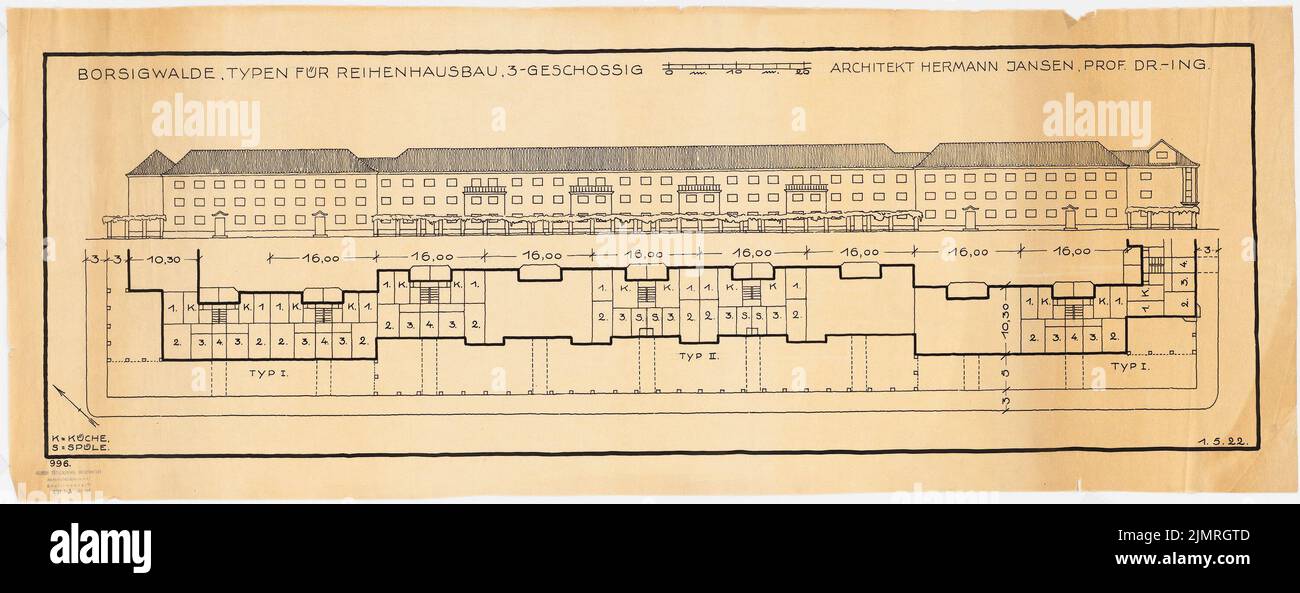 Berlin tegel teilbebauungsplan borsigwalde grundriss und aufriss einer