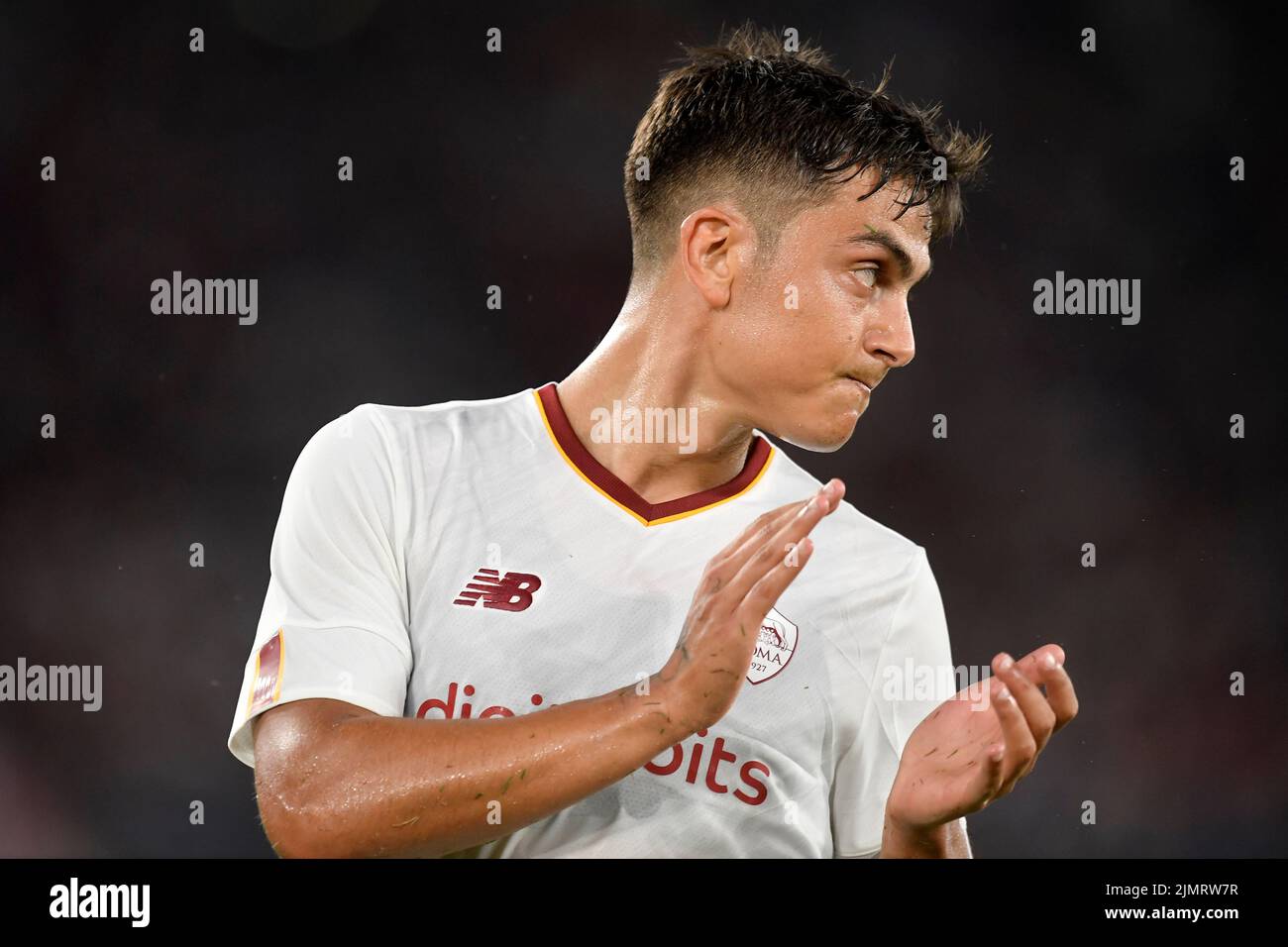 Roma, Italia. 07th de Ago de 2022. Paulo Dybala de AS Roma durante el partido de fútbol amistoso de la pre-temporada entre AS Roma y de Shakhtar Donetsk en el estadio Olimpico de Roma (Italia), 7th de agosto de 2022. Foto Antonietta Baldassarre/Insidefoto Crédito: Insidefoto di andrea staccioli/Alamy Live News Foto de stock