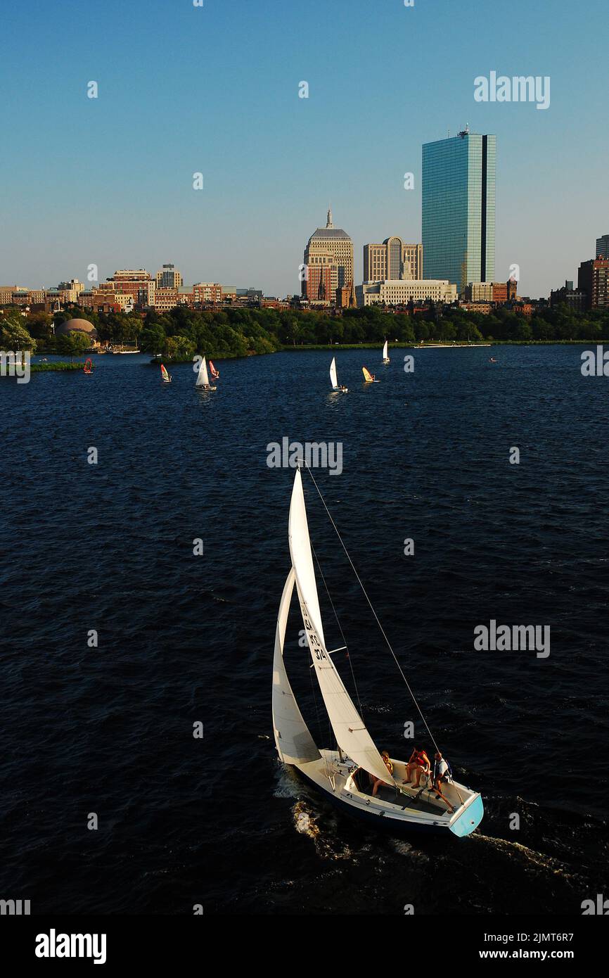 Navegación en el Charles, Boston Foto de stock