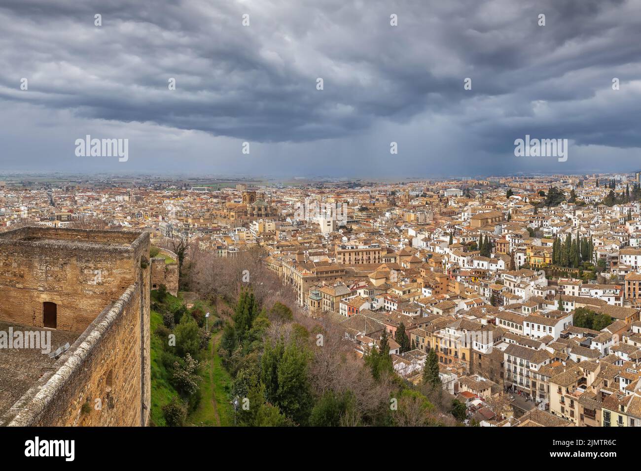 Vista de la ciudad de Granada, España Foto de stock