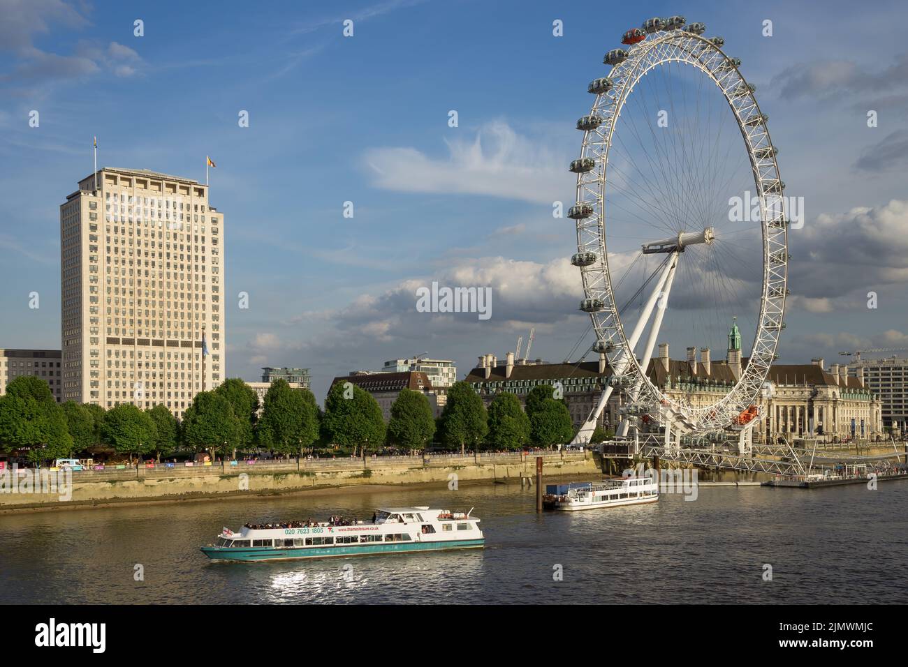 Vista del London Eye Foto de stock