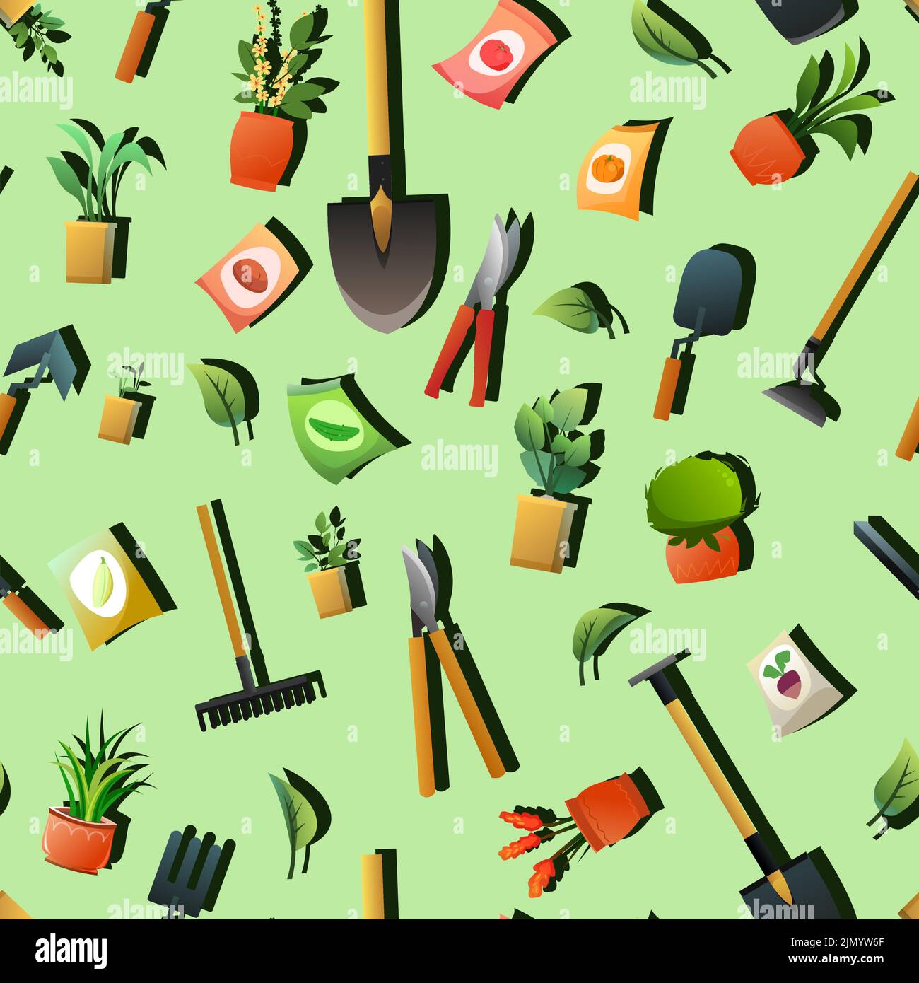 Conjunto de varios artículos de jardinería herramientas de jardín  ilustración de diseño plano de artículos para jardinería ilustración  vectorial