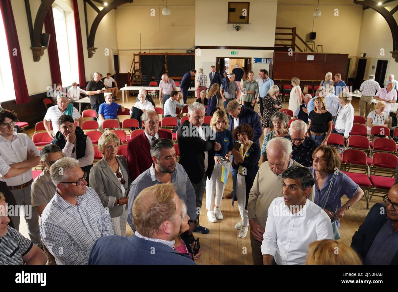 Rishi Sunak en un evento en Ribble Valley, como parte de la campaña para ser líder del Partido Conservador y el próximo primer ministro. Fecha de la foto: Lunes 8 de agosto de 2022. Foto de stock