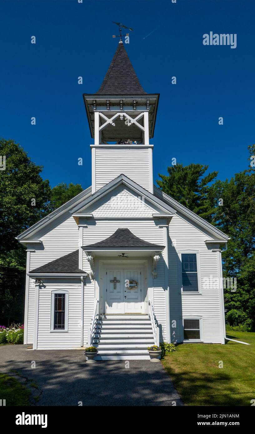 Primera iglesia Congregacional de Pittston Maine Foto de stock