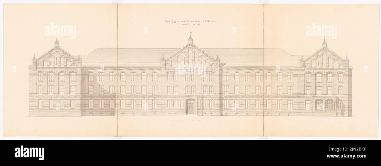 Knoblauch & Wex, pedagogía real y orfanato, Züllichau: Superior. Rotura de luz en el cartón, 54 x 147,1 cm (incluidos los bordes de escaneado) Foto de stock