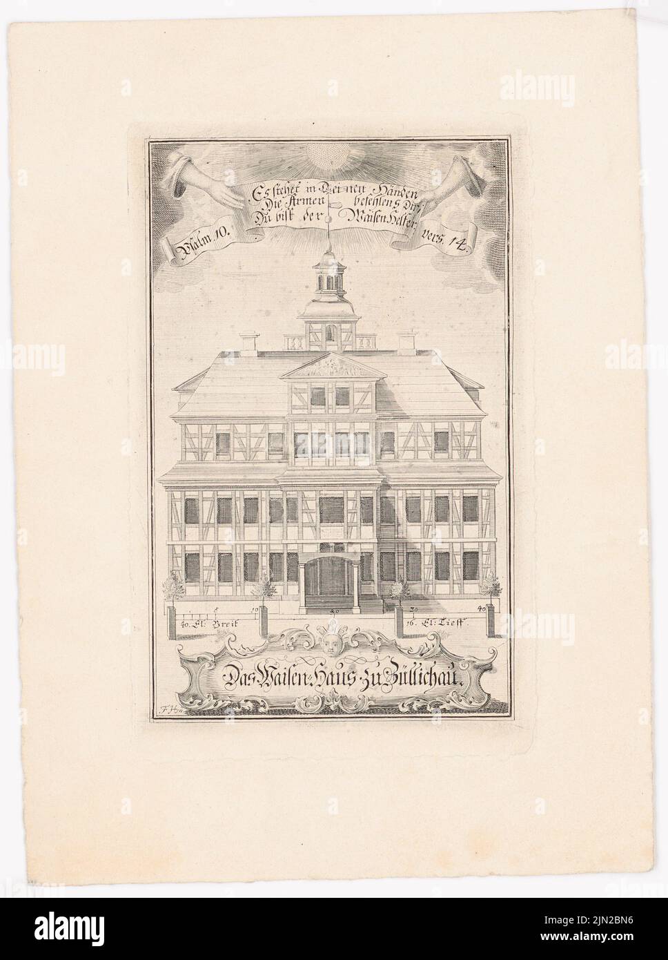 N.N., Real Educación y Orfanato, Züllichau: Superior. Cosido en papel, 23,5 x 17,5 cm (incluidos los bordes de escaneado) Foto de stock