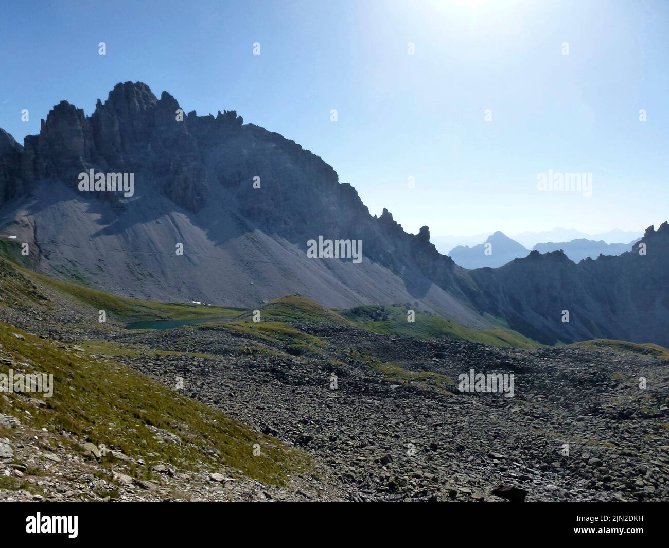 Ruta de senderismo de altura de Stubai, vuelta 2 en Tirol, Austria Foto de stock