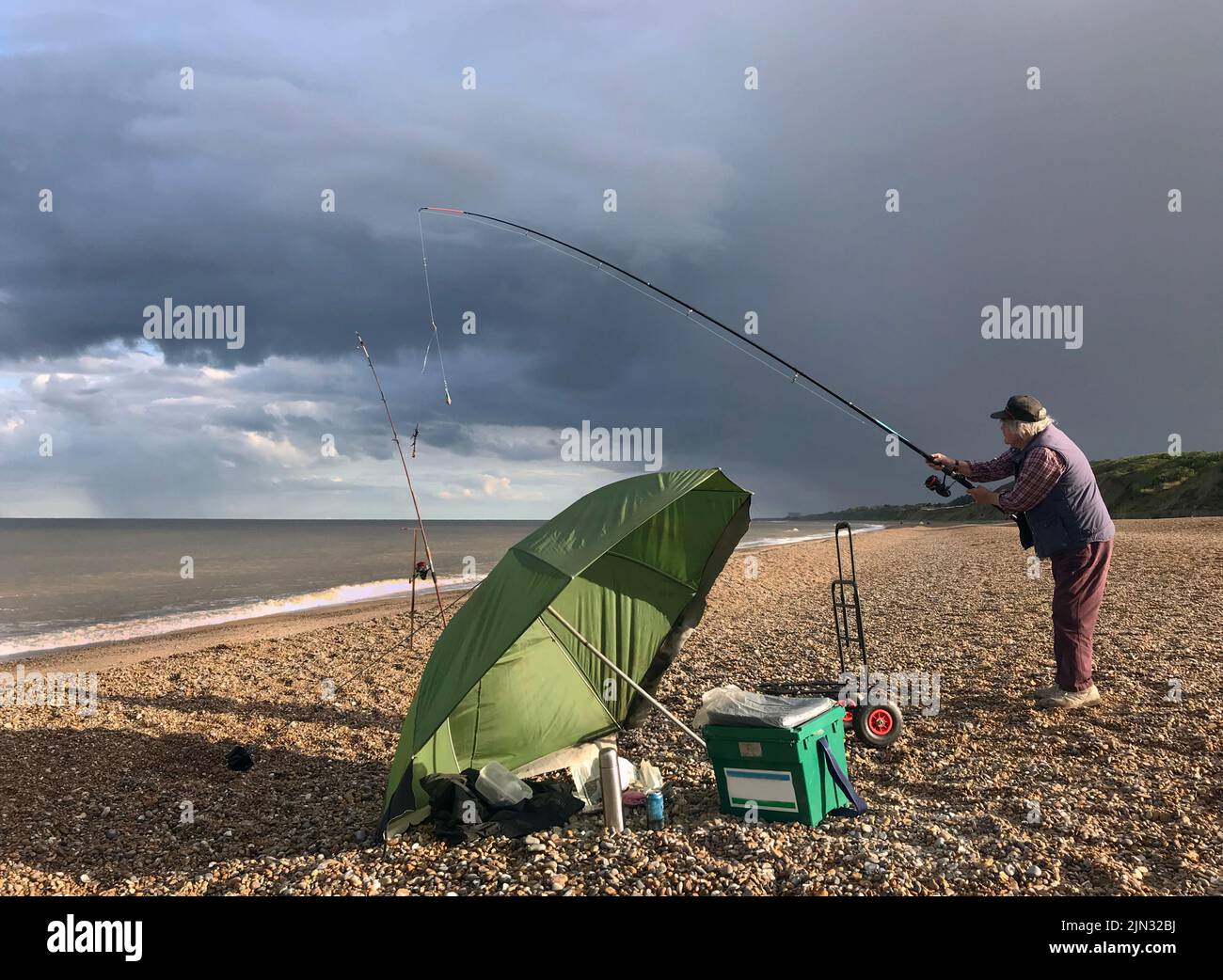playa pescador dunwich suffolk inglaterra Foto de stock