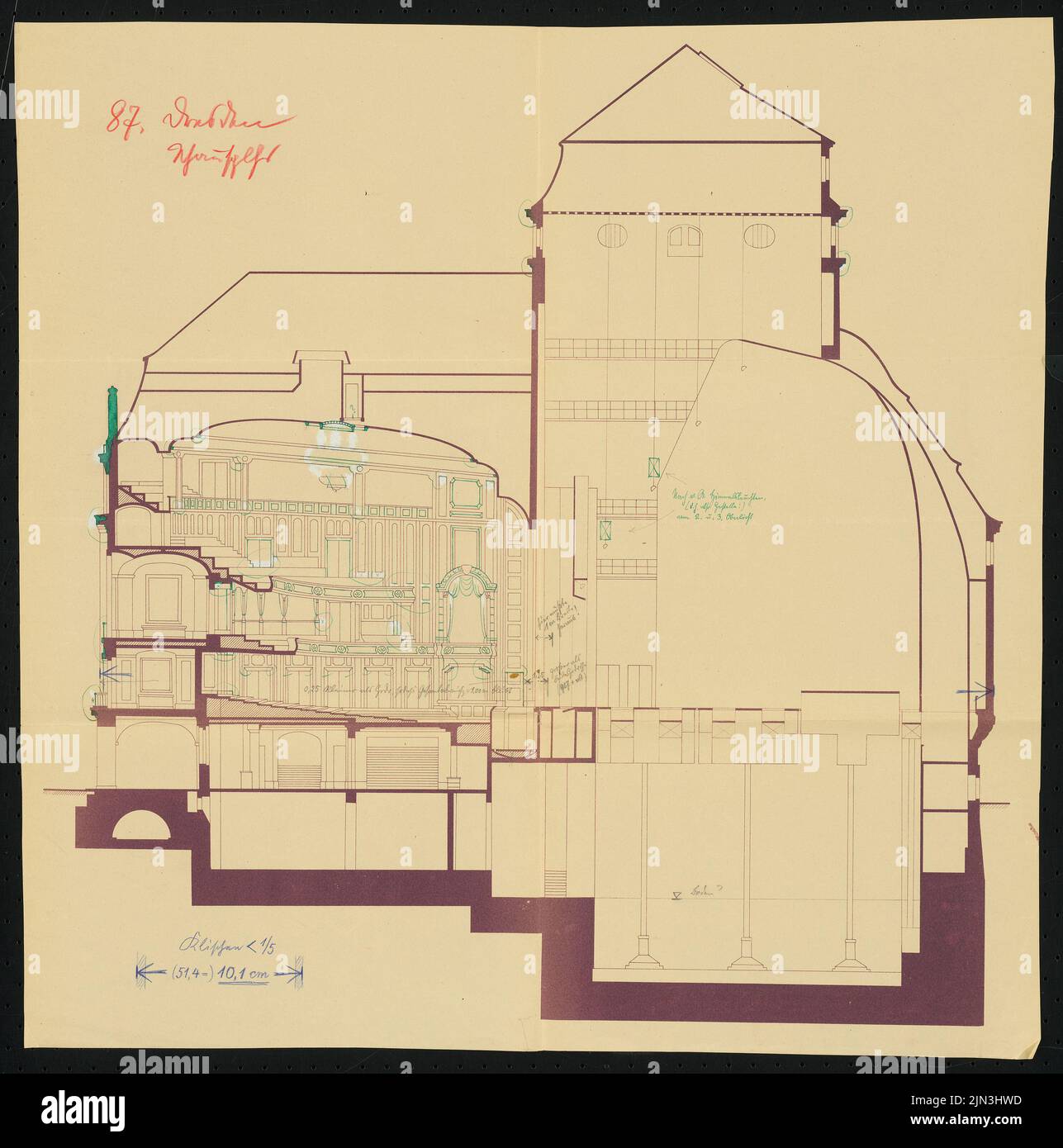 Lossow & Kühne (como arquitecto): Schauspielhaus, Dresde Foto de stock