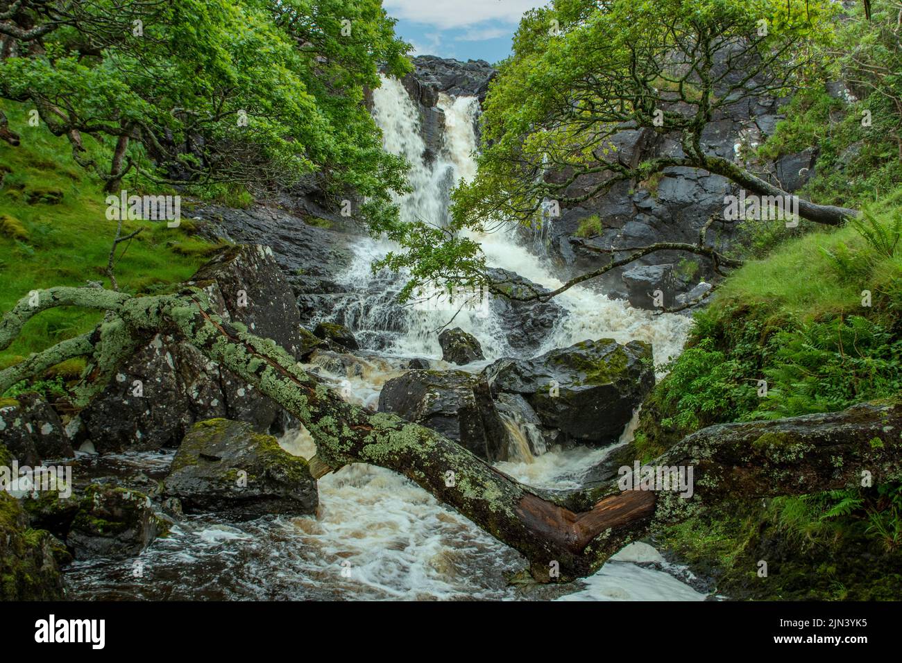 Cascada EAS Fors, cerca de Lagganulva, Mull, Argyll y Bute, Escocia Foto de stock