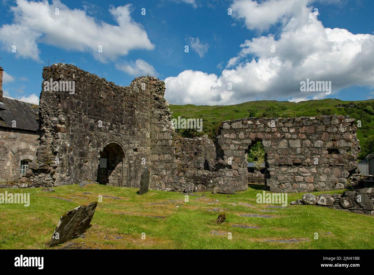 Ruinas del Priorato de Ardchattan, Ardchattan, Argyll, Escocia Foto de stock