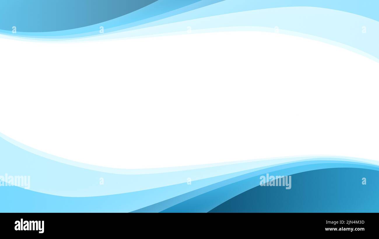 Formas de olas del océano hechas de simples líneas onduladas azules y azules sobre blanco. Fondo azul abstracto sencillo con espacio de copia. resolución 4k. Foto de stock