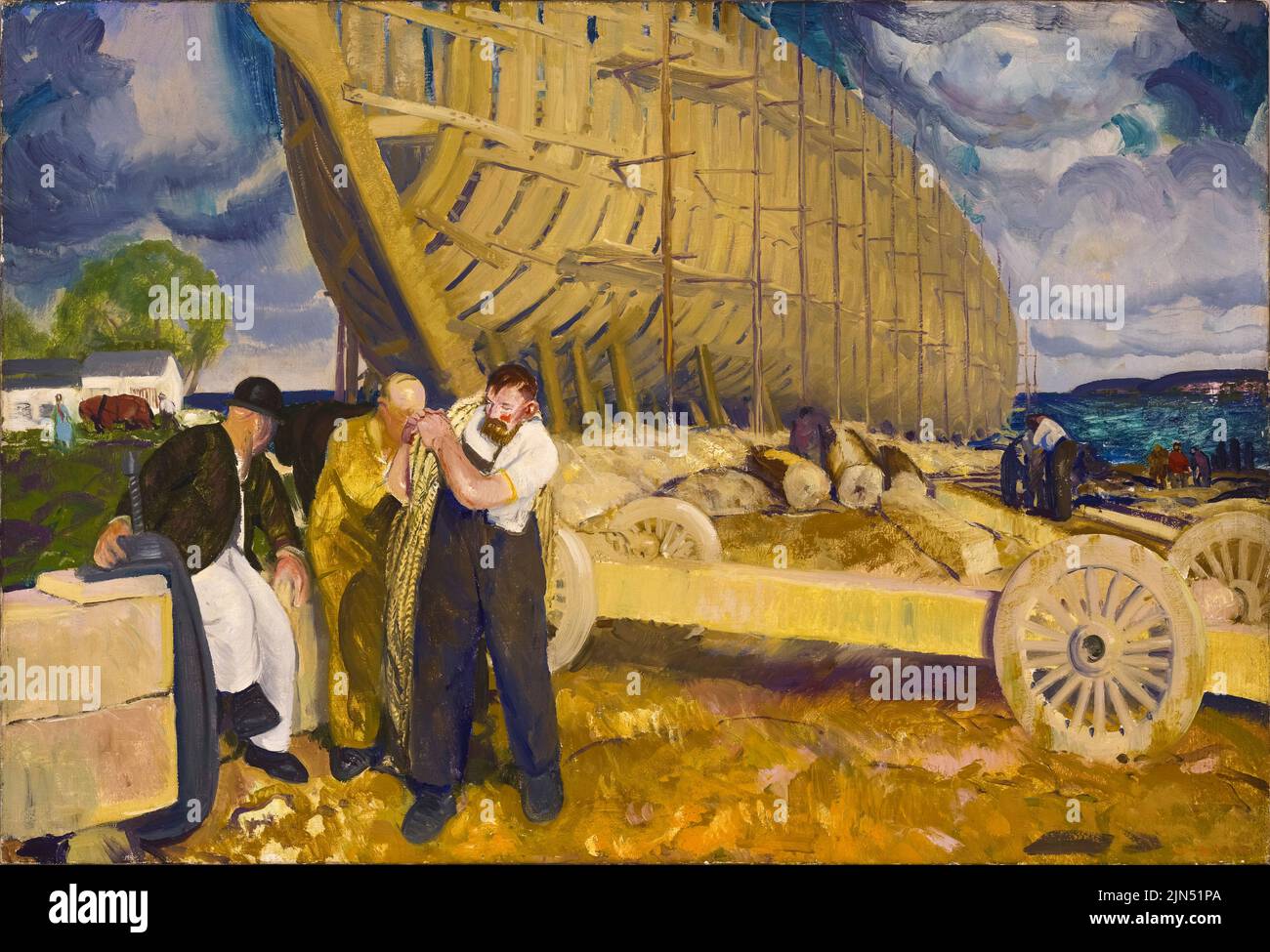 George Bellows, Constructores de Barcos, pintura al óleo sobre lienzo, 1916 Foto de stock