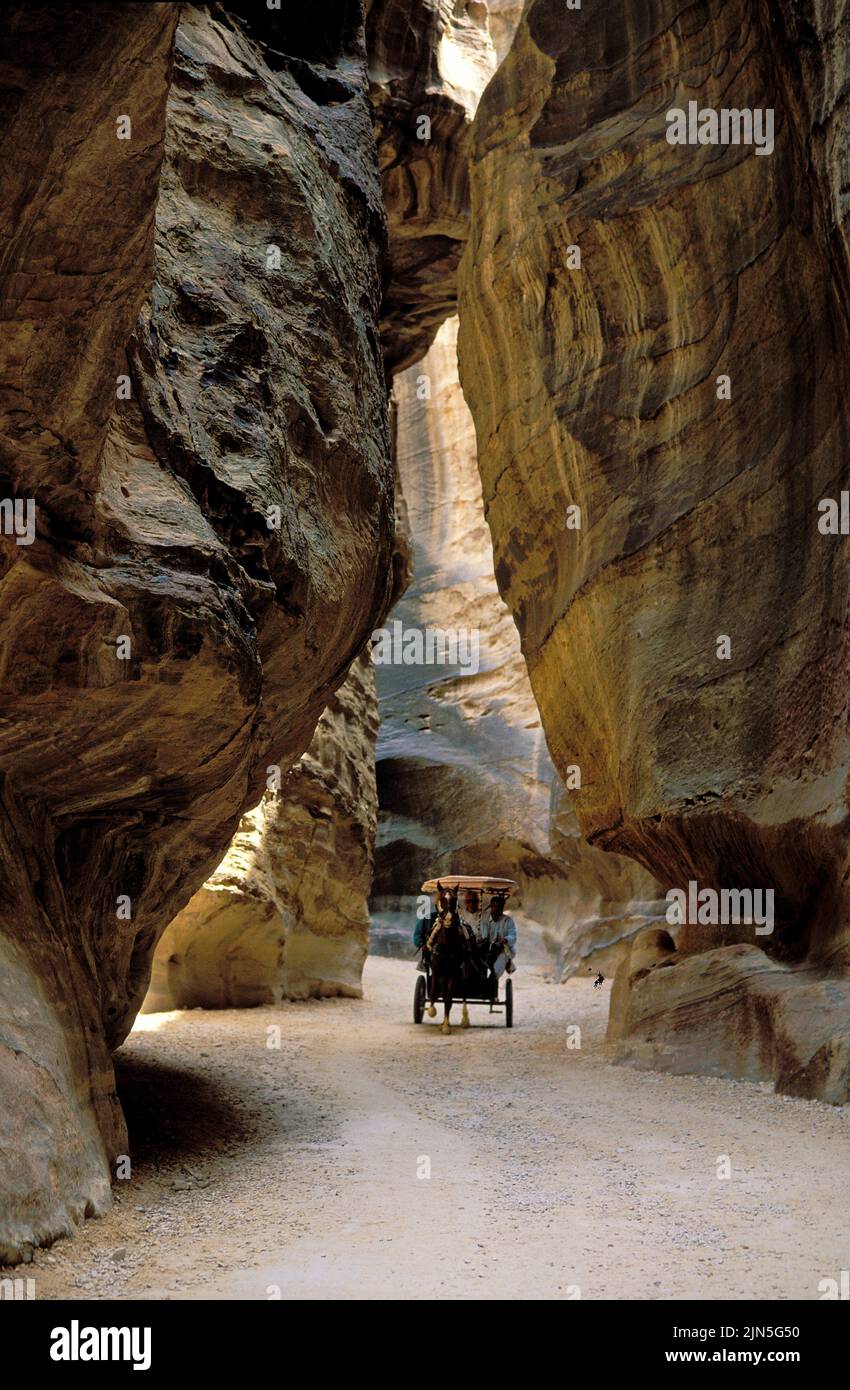 Jordania, Petra, el Siq Foto de stock