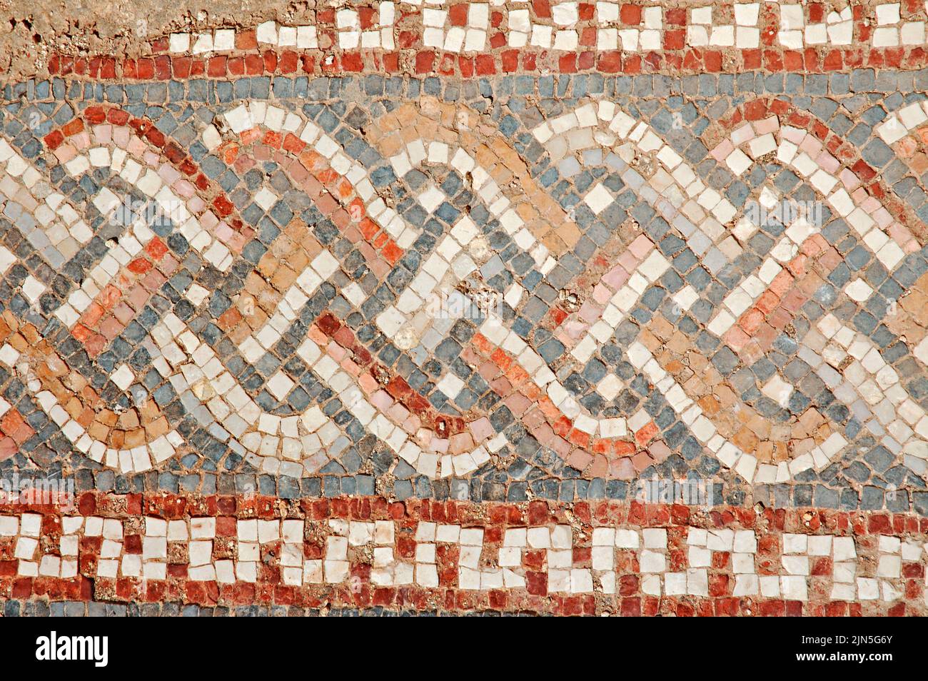 Jordania, sitio arqueológico de Jerash, mosaico Foto de stock