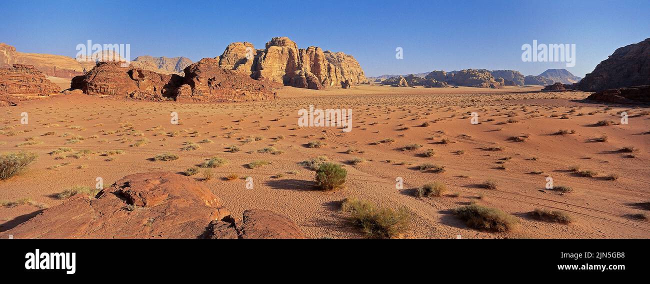 Jordania, desierto de Wadi Rum Foto de stock
