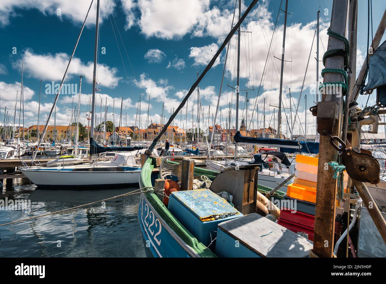 Puerto deportivo en Faaborg en Funen, Dinamarca Foto de stock