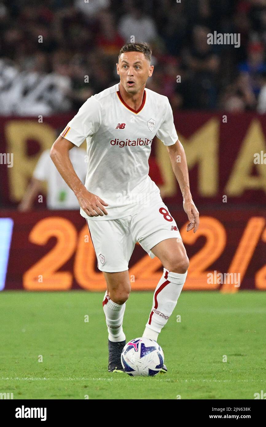 Roma, Italia. 07th de Ago de 2022. Nemanja Matic (AS Roma) durante el partido amistoso de la pretemporada 2022/2023 entre AS Roma vs Shakhtar Donetsk en el Estadio Olímpico de Roma el 07 de agosto de 2022. Crédito: Independent Photo Agency/Alamy Live News Foto de stock
