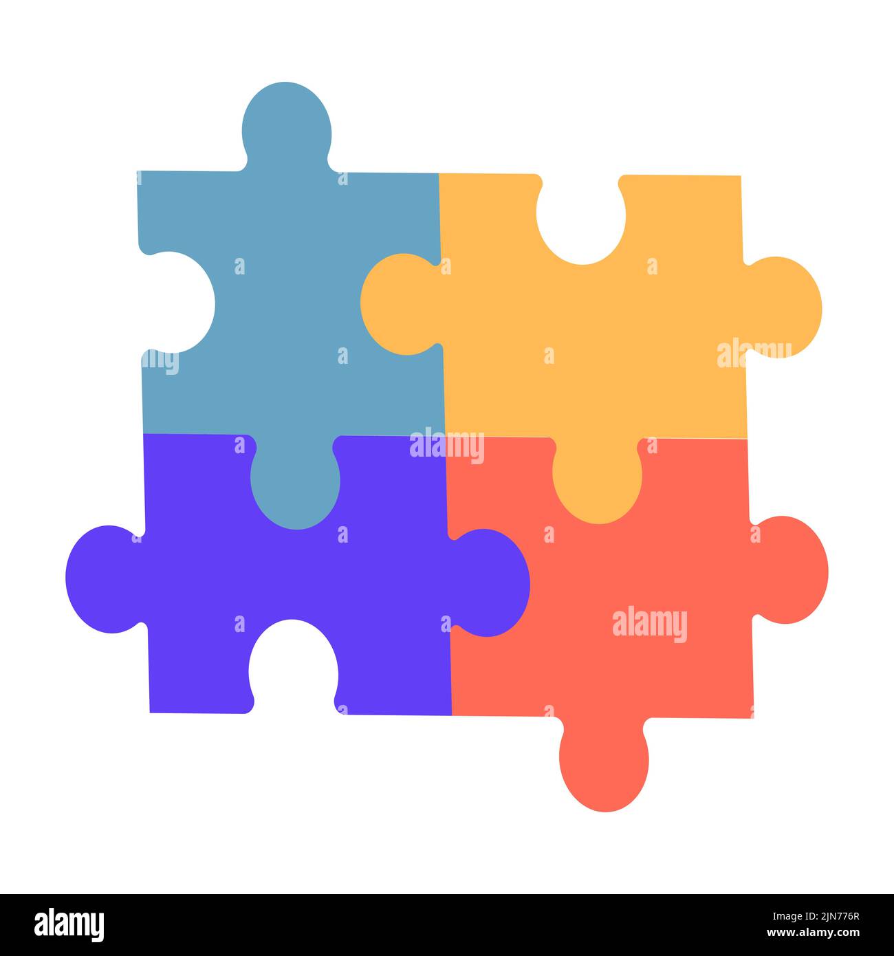 Símbolo del autismo, icono en forma de rompecabezas, colorido aislado