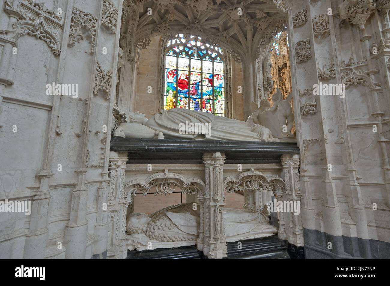 El espléndido Monasterio Real de Brou, Bourg-en-Bresse FR Foto de stock